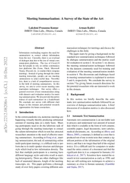 Meeting Summarization: A Survey of the State of the Art