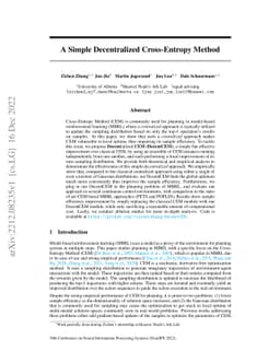 A Simple Decentralized Cross-Entropy Method