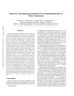 RepQ-ViT: Scale Reparameterization for Post-Training Quantization of
  Vision Transformers