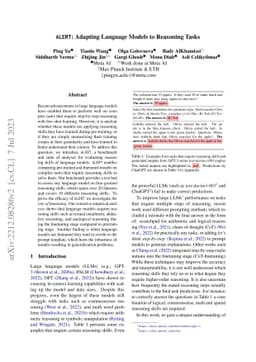 ALERT: Adapting Language Models to Reasoning Tasks