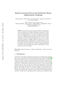Robust Learning Protocol for Federated Tumor Segmentation Challenge