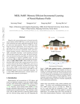 MEIL-NeRF: Memory-Efficient Incremental Learning of Neural Radiance
  Fields