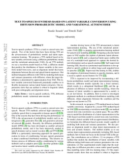 Text-to-speech synthesis based on latent variable conversion using
  diffusion probabilistic model and variational autoencoder