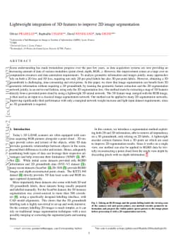 Lightweight integration of 3D features to improve 2D image segmentation