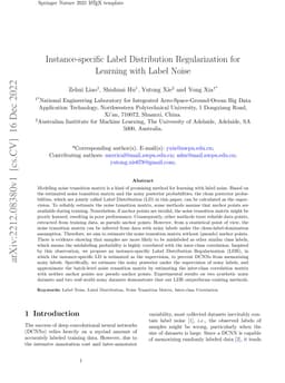 Instance-specific Label Distribution Regularization for Learning with
  Label Noise