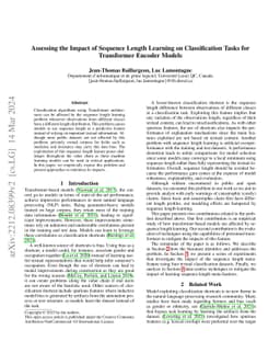 Assessing the Impact of Sequence Length Learning on Classification Tasks
  for Transformer Encoder Models