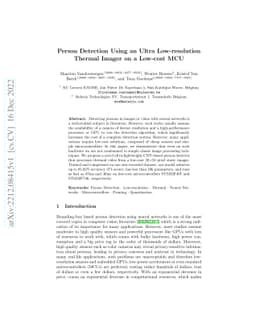 Person Detection Using an Ultra Low-resolution Thermal Imager on a
  Low-cost MCU