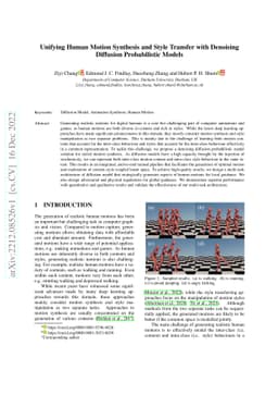 Unifying Human Motion Synthesis and Style Transfer with Denoising
  Diffusion Probabilistic Models