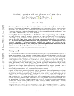 Penalised regression with multiple sources of prior effects