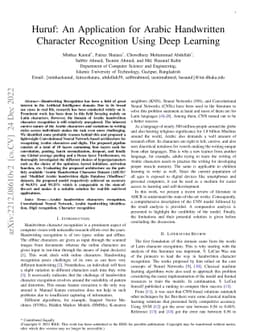 Huruf: An Application for Arabic Handwritten Character Recognition Using
  Deep Learning