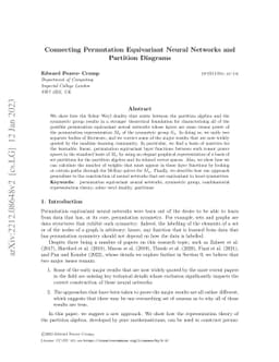 Connecting Permutation Equivariant Neural Networks and Partition
  Diagrams
