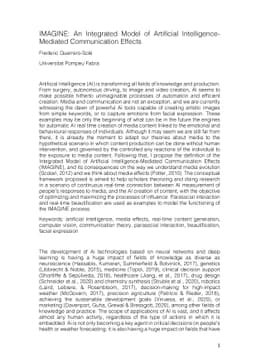IMAGINE: An Integrated Model of Artificial Intelligence-Mediated
  Communication Effects