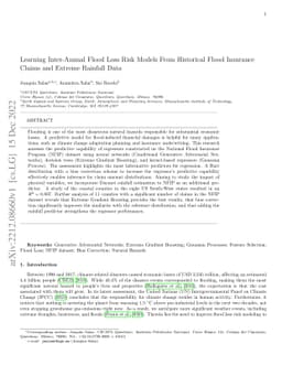 Learning Inter-Annual Flood Loss Risk Models From Historical Flood
  Insurance Claims and Extreme Rainfall Data