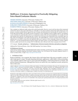 SkillFence: A Systems Approach to Practically Mitigating Voice-Based
  Confusion Attacks