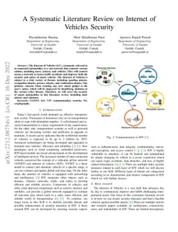 A systematic literature review on Internet of Vehicles Security