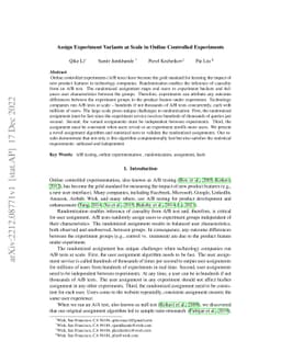 Assign Experiment Variants at Scale in Online Controlled Experiments