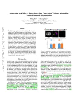 Annotation by Clicks: A Point-Supervised Contrastive Variance Method for
  Medical Semantic Segmentation