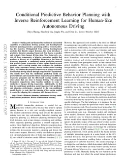 Conditional Predictive Behavior Planning with Inverse Reinforcement
  Learning for Human-like Autonomous Driving