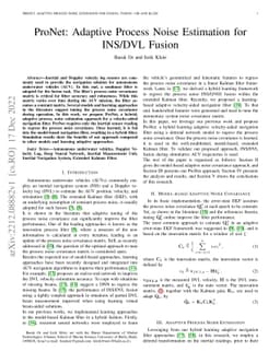 ProNet: Adaptive Process Noise Estimation for INS/DVL Fusion