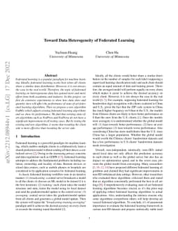 Toward Data Heterogeneity of Federated Learning