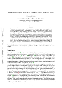 Foundation models in brief: A historical, socio-technical focus