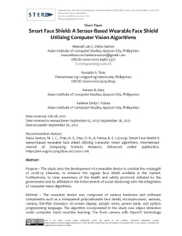 Smart Face Shield: A Sensor-Based Wearable Face Shield Utilizing
  Computer Vision Algorithms