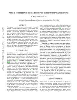 Neural Coreference Resolution based on Reinforcement Learning