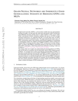 Graph Neural Networks are Inherently Good Generalizers: Insights by
  Bridging GNNs and MLPs