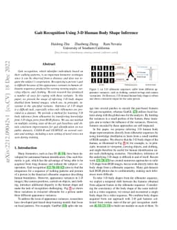 Gait Recognition Using 3-D Human Body Shape Inference
