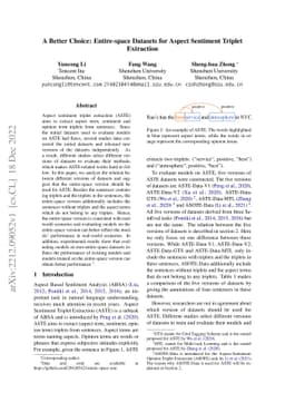 A Better Choice: Entire-space Datasets for Aspect Sentiment Triplet
  Extraction