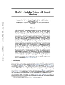 BEATs: Audio Pre-Training with Acoustic Tokenizers