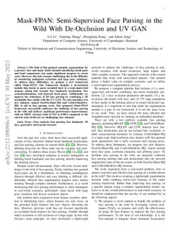 Mask-FPAN: Semi-Supervised Face Parsing in the Wild With De-Occlusion
  and UV GAN