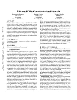 Efficient RDMA Communication Protocols