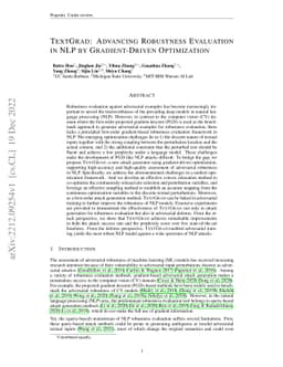 TextGrad: Advancing Robustness Evaluation in NLP by Gradient-Driven
  Optimization