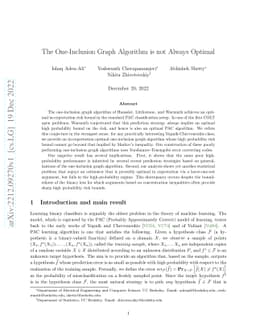 The One-Inclusion Graph Algorithm is not Always Optimal