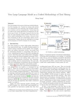 Very Large Language Model as a Unified Methodology of Text Mining