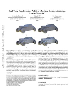Real-Time Rendering of Arbitrary Surface Geometries using Learnt
  Transfer