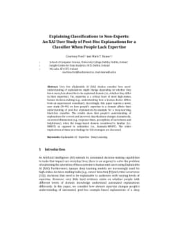 Explaining Classifications to Non Experts: An XAI User Study of Post Hoc
  Explanations for a Classifier When People Lack Expertise