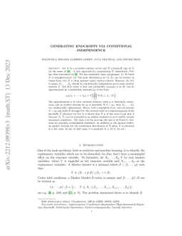 Generating knockoffs via conditional independence