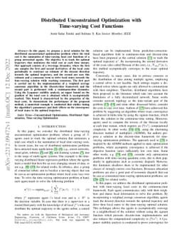 Distributed Unconstrained Optimization with Time-varying Cost Functions