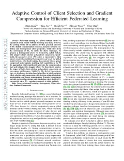 Adaptive Control of Client Selection and Gradient Compression for
  Efficient Federated Learning