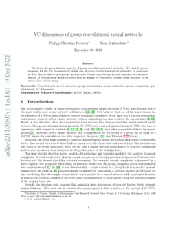 VC dimensions of group convolutional neural networks