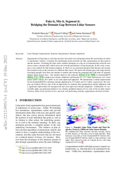 Fake it, Mix it, Segment it: Bridging the Domain Gap Between Lidar
  Sensors