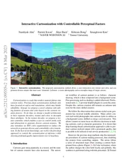 Interactive Cartoonization with Controllable Perceptual Factors