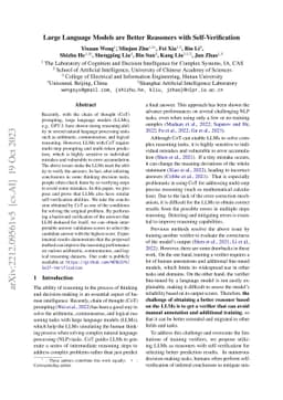 Large Language Models are Better Reasoners with Self-Verification