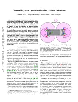 Observability-aware online multi-lidar extrinsic calibration