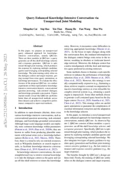Query Enhanced Knowledge-Intensive Conversation via Unsupervised Joint
  Modeling