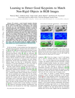 Learning to Detect Good Keypoints to Match Non-Rigid Objects in RGB
  Images
