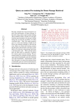 Query-as-context Pre-training for Dense Passage Retrieval