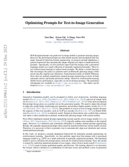 Optimizing Prompts for Text-to-Image Generation